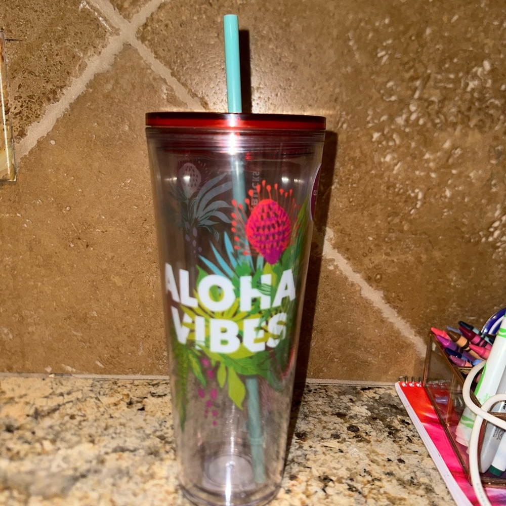 Never used. Starbucks Tumbler with lid and straw. Brand new.